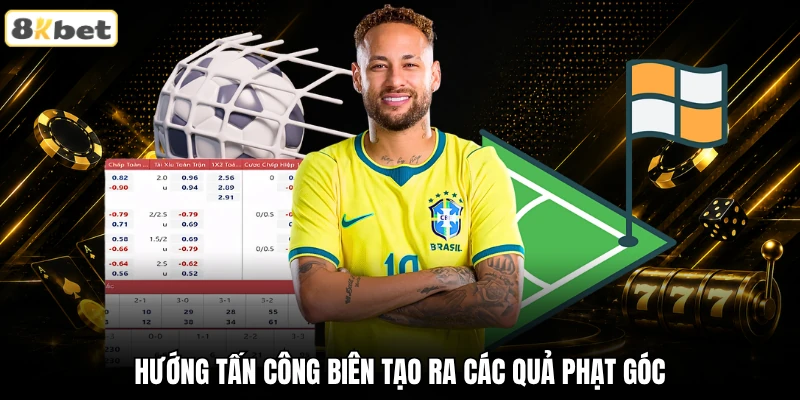 Hướng tấn công biên tạo ra các quả phạt góc Hướng tấn công biên tạo ra các quả phạt góc